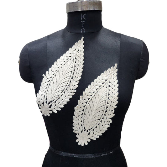 Trendy Leaf Satyal Cutwork Dyeable Patch 2 Piece Set