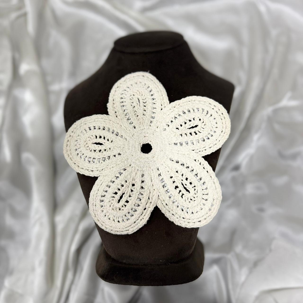 Designer Floral Beaded Pocket Applique Patch