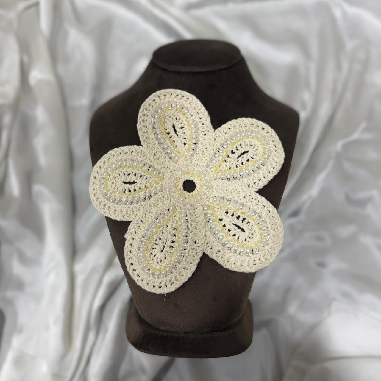 Designer Floral Beaded Pocket Applique Patch