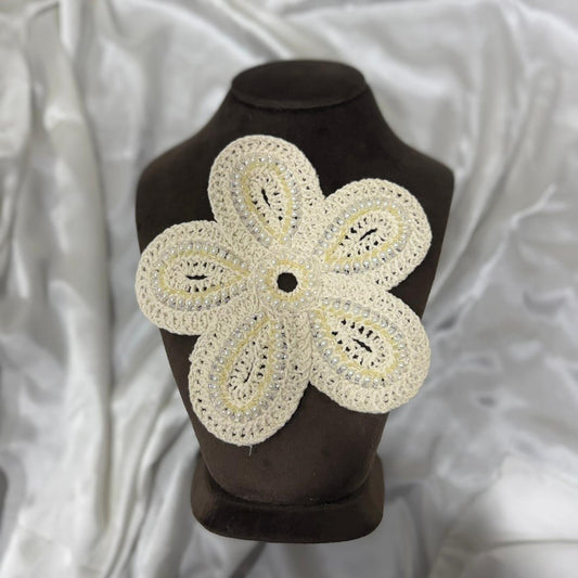 Designer Floral Beaded Pocket Applique Patch