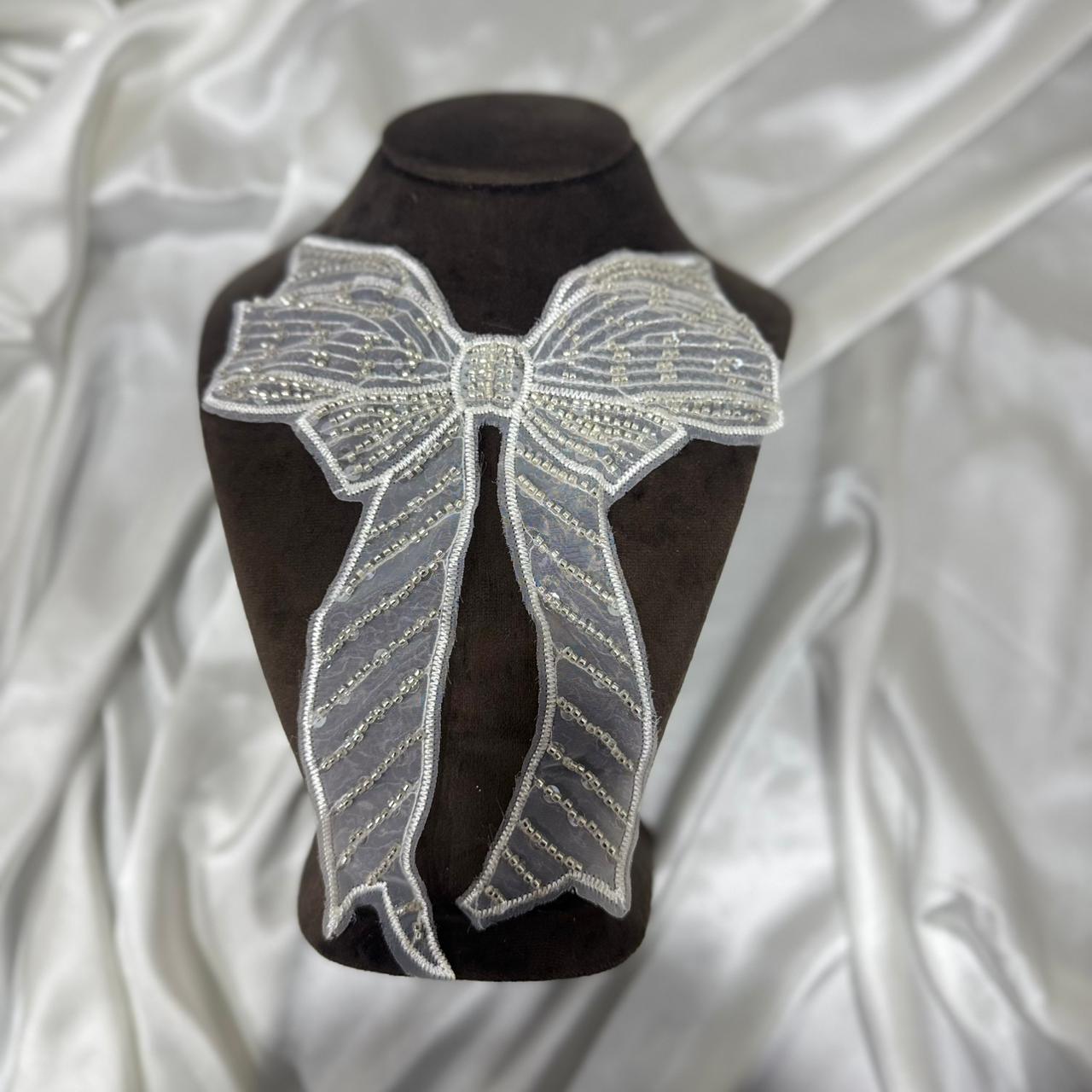 Decorative Bow Style Flower Embroidery Patch (1 Piece)