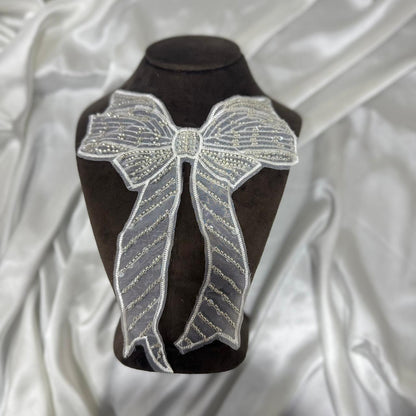 Decorative Bow Style Flower Embroidery Patch (1 Piece)