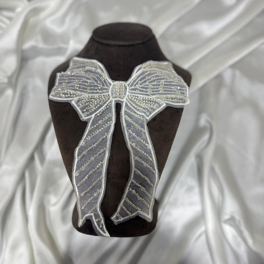 Decorative Bow Style Flower Embroidery Patch (1 Piece)