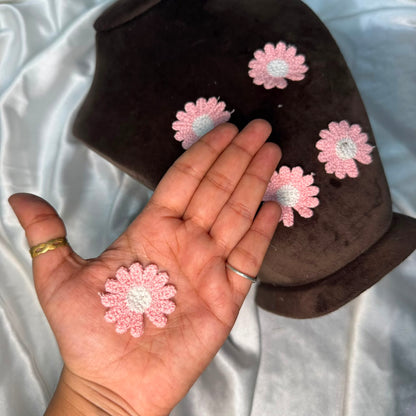 Decorative Crochet Flower Applique Patch Set 5 Pieces