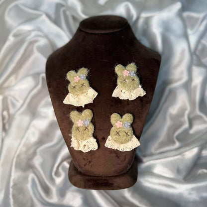 Cotton Lace Work Bunny Face Patch ( Pack of 5 Pieces )