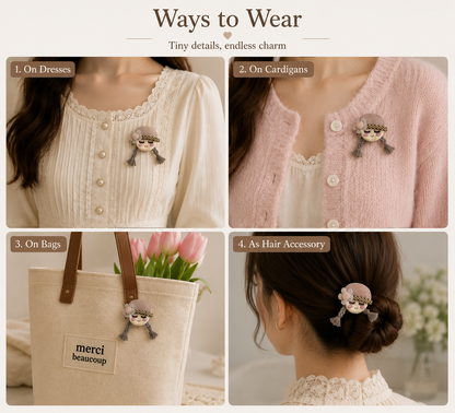 Adorable Handmade Doll Face Craft Applique Patch (5 Pieces)