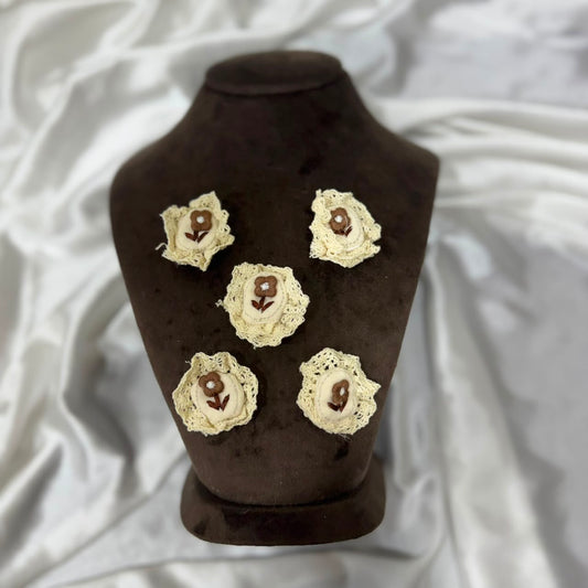 Decorative Cotton Lace Flower Applique Patch (5 Pieces)