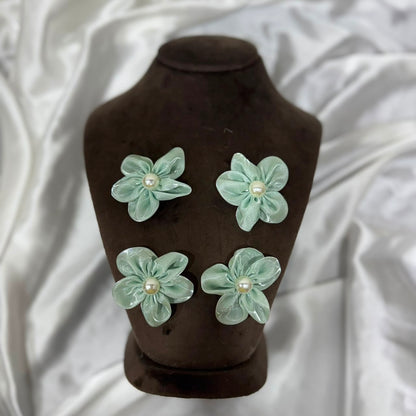 Decorative Floral Pearl Embellishment Patch (5 Pieces)