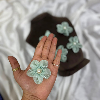 Decorative Floral Pearl Embellishment Patch (5 Pieces)