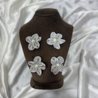 Decorative Floral Pearl Embellishment Patch (5 Pieces)