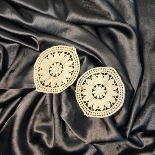 Floral Leaf Applique Patches (2 piece)