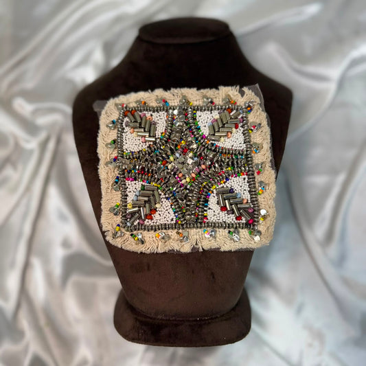 Multicolor Beaded Work Embroidered Decorative Patch