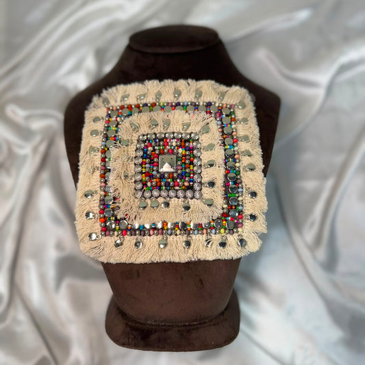 Designer Multicolor Beaded Embroidery Patch