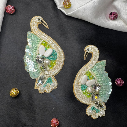Twin Swan Embroidered Decorative Patches