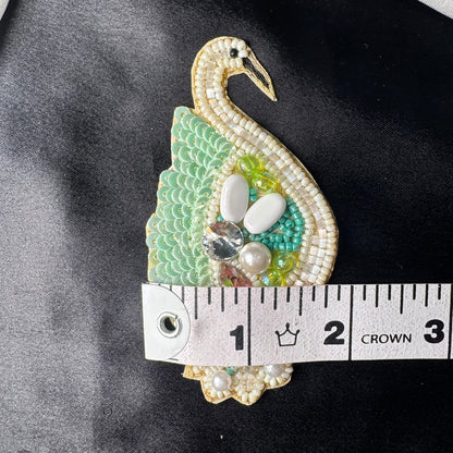 Twin Swan Embroidered Decorative Patches