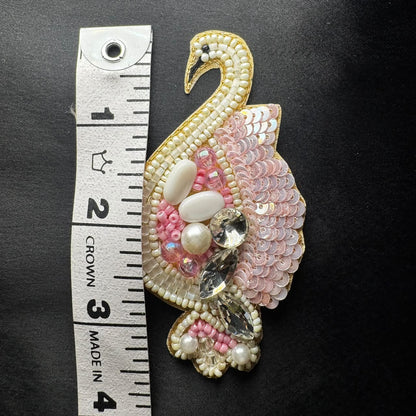 Twin Swan Embroidered Decorative Patches