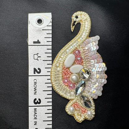 Twin Swan Embroidered Decorative Patches