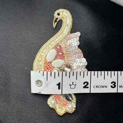 Twin Swan Embroidered Decorative Patches