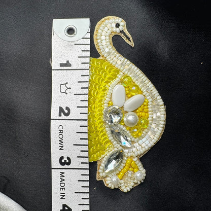 Twin Swan Embroidered Decorative Patches