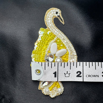 Twin Swan Embroidered Decorative Patches