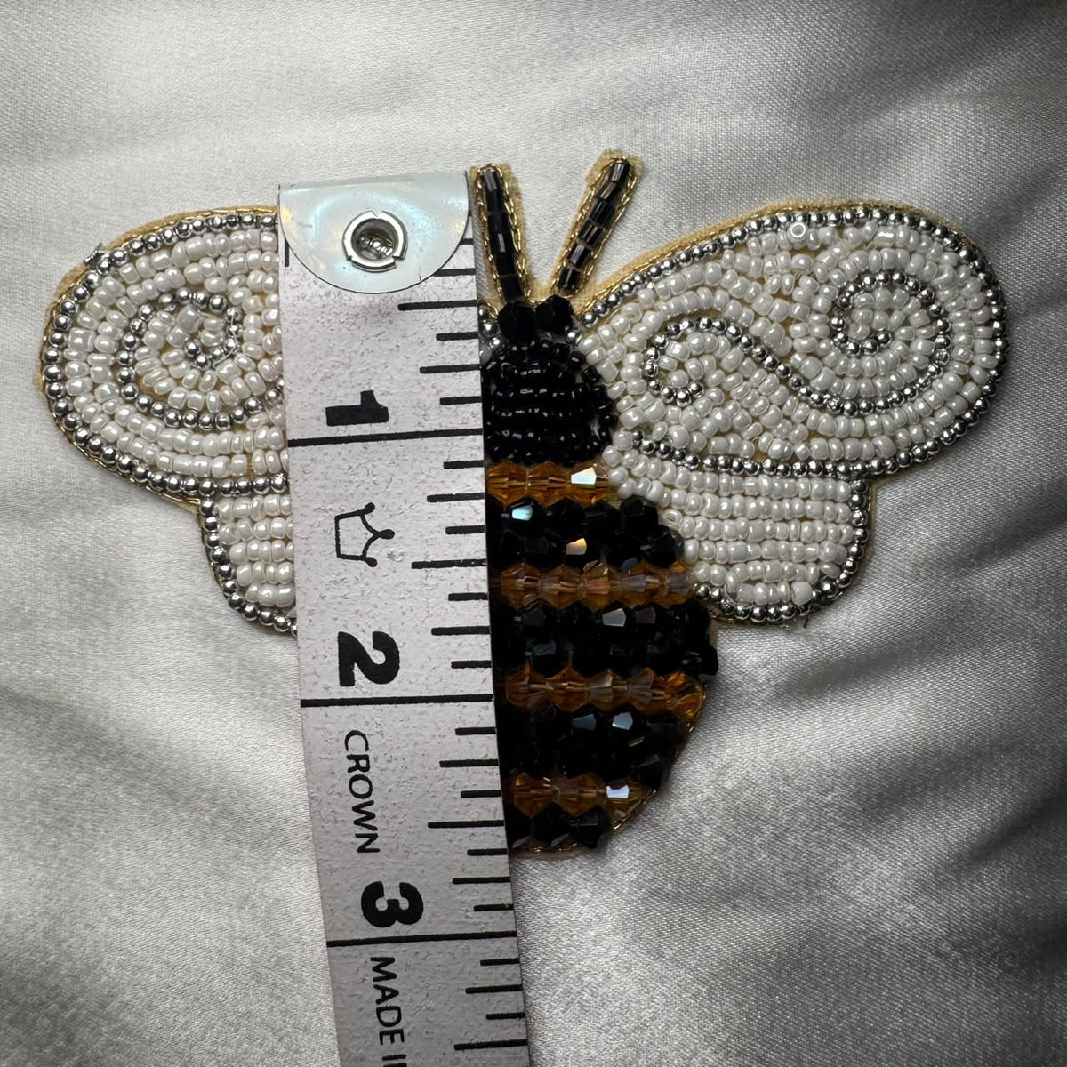 Designer Butterfly Pearl Embroidery Motif Patch
