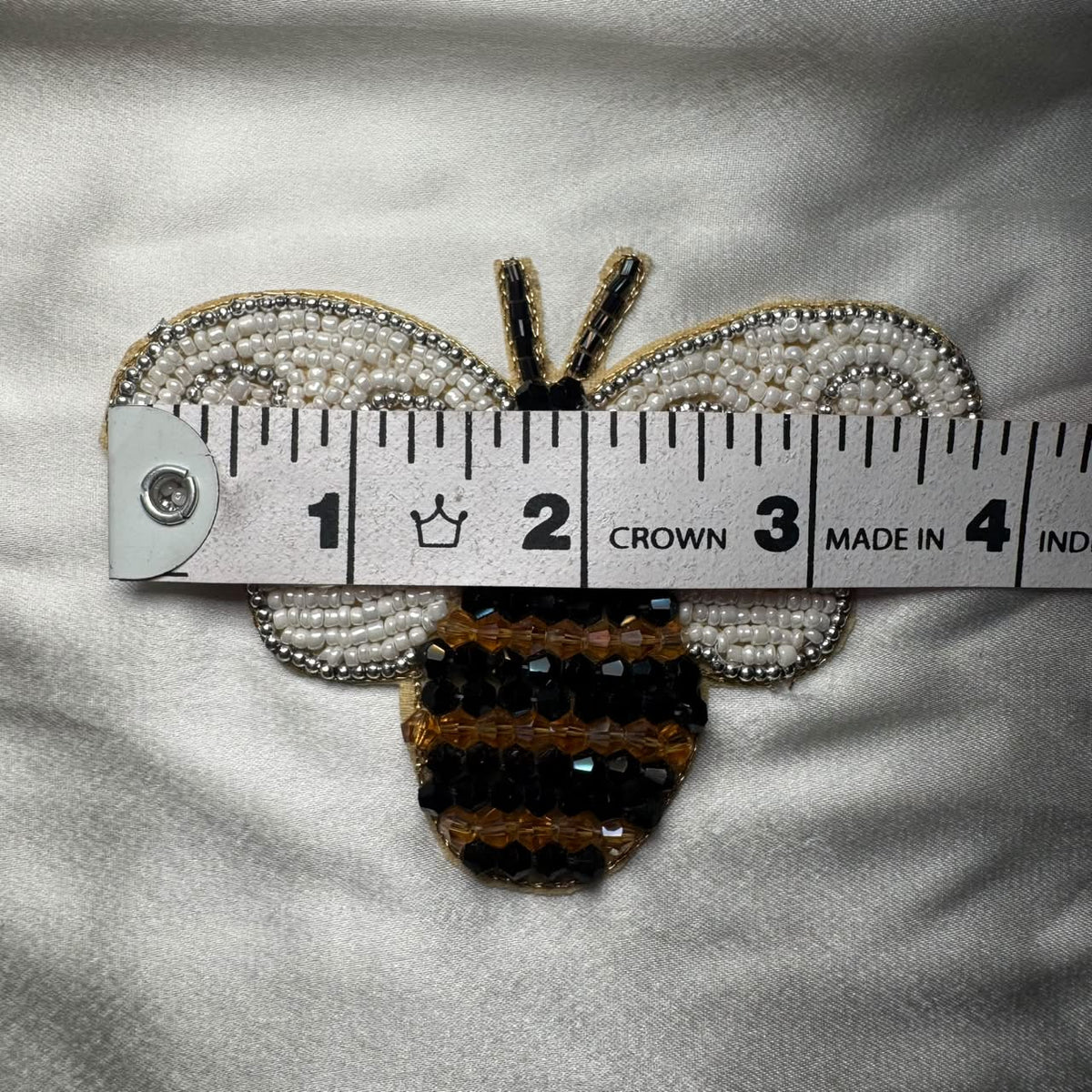 Designer Butterfly Pearl Embroidery Motif Patch