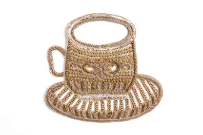 Golden Color Hand Embroidery Patch in Cup Shape (1 Piece)