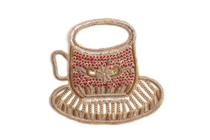 Golden Color Hand Embroidery Patch in Cup Shape (1 Piece)
