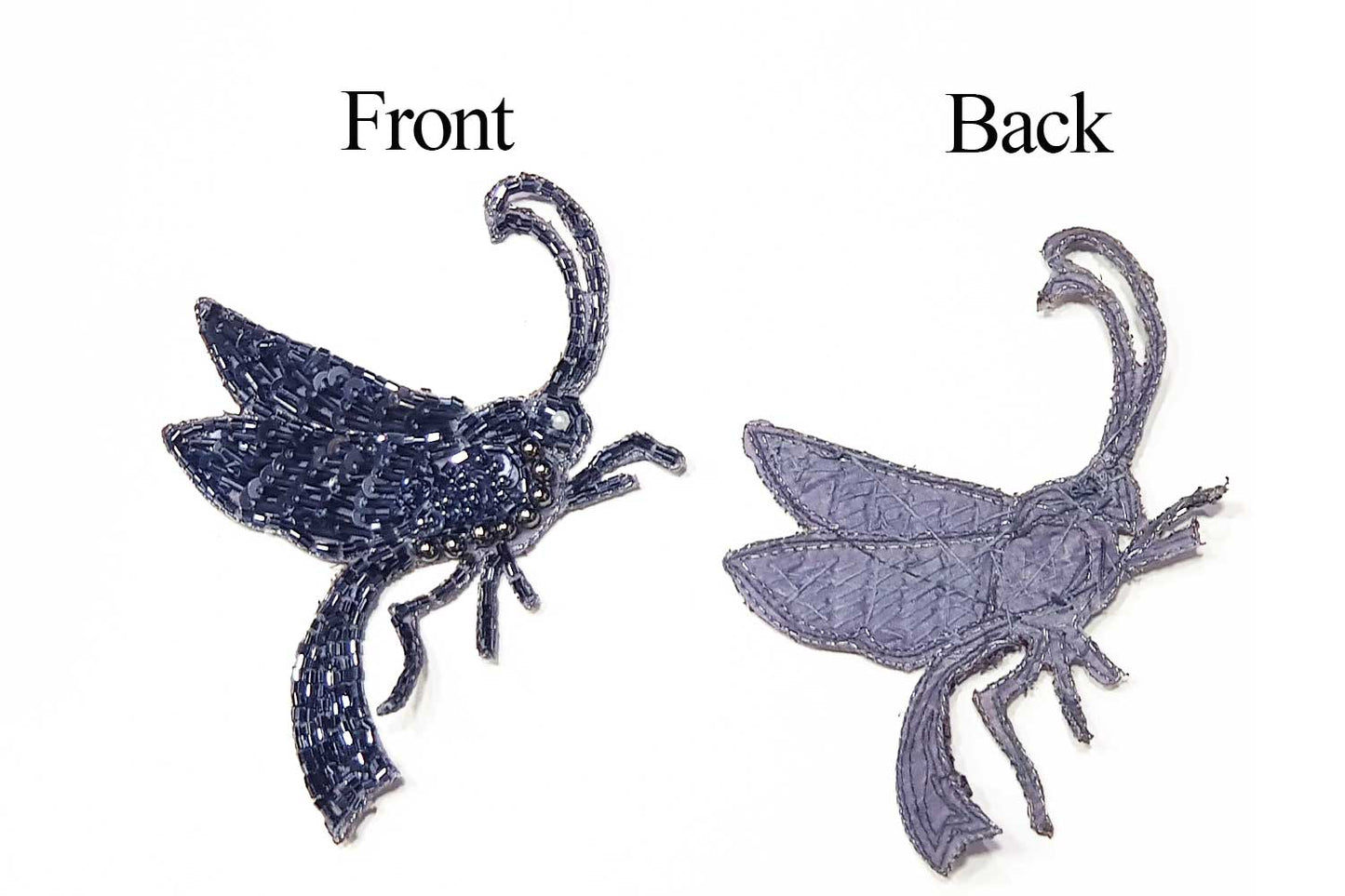 Insect Shape Glass Beads Work Hand Embroidery Patch
