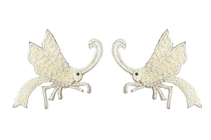 Insect Shape Glass Beads Work Hand Embroidery Patch