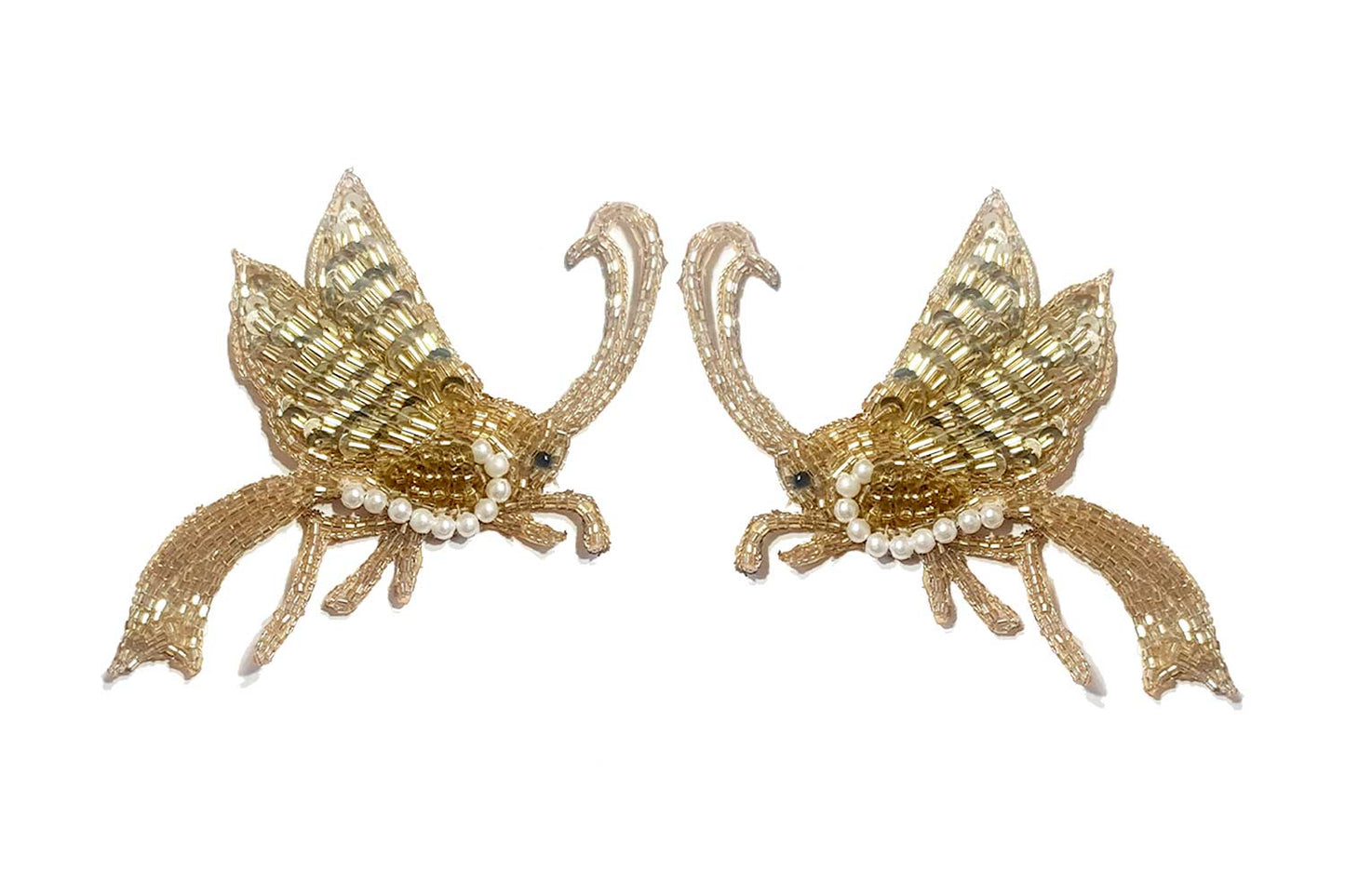 Insect Shape Glass Beads Work Hand Embroidery Patch