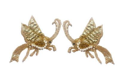 Insect Shape Glass Beads Work Hand Embroidery Patch