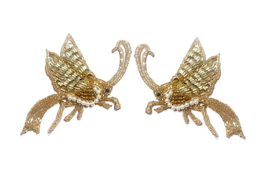 Insect Shape Glass Beads Work Hand Embroidery Patch