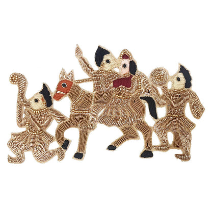 Golden color Bridal Doli patch with Dabka and Naskhi work