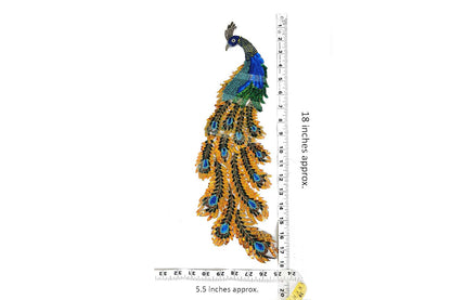 Multi Color Peacock Patch Sequins Work Patch
