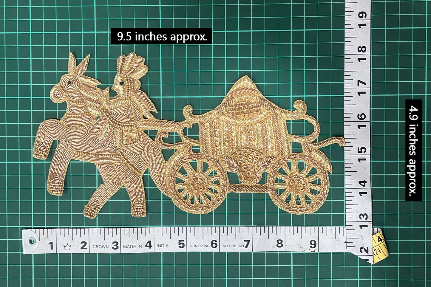 Golden Bridal Rath Patch Hand Embroidery Patch Applique
