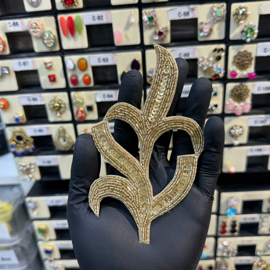 Leaf Patch with Sequins And Cutdana Work