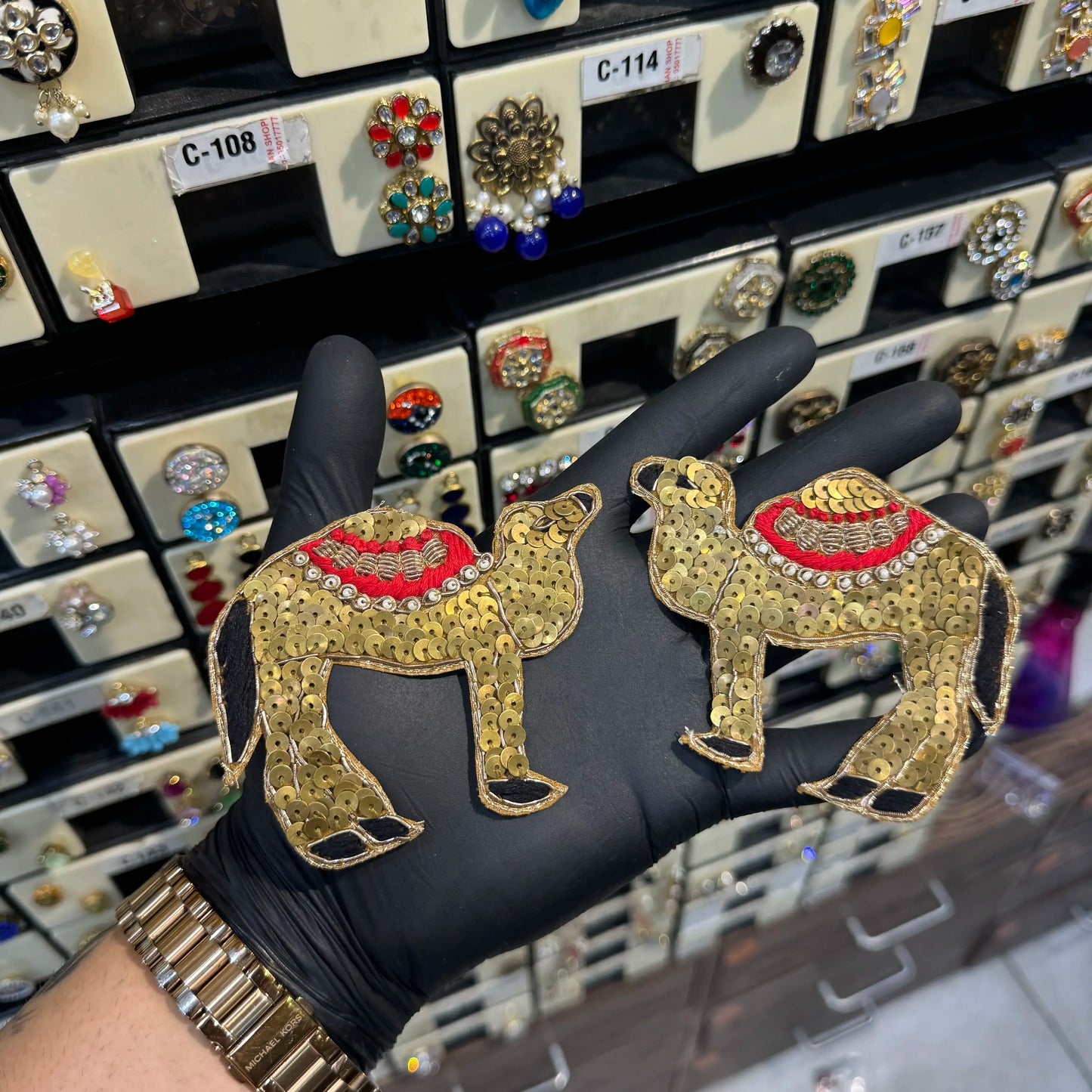 Camels With metal sequins work Pack of 2 Pieces