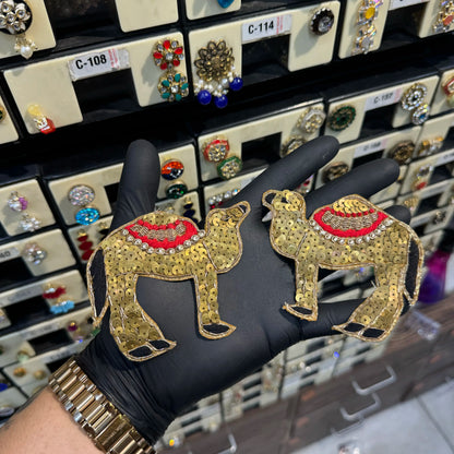 Camels With metal sequins work Pack of 2 Pieces