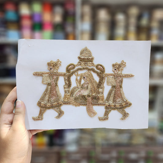 Bridal Doli Patch with Dabka and Nakshi work