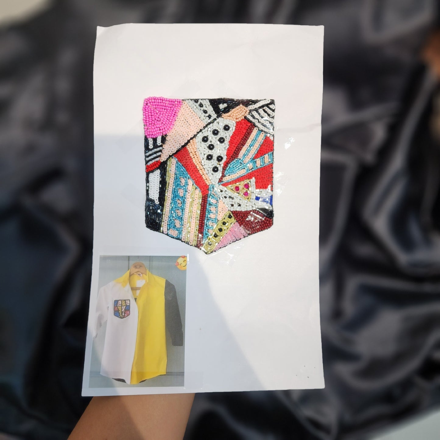 Multicolor Pocket design Handwork Patch 1 piece