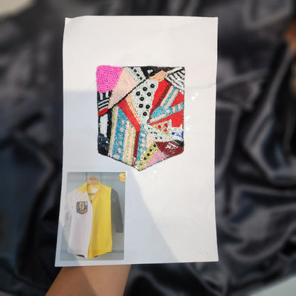Multicolor Pocket design Handwork Patch 1 piece