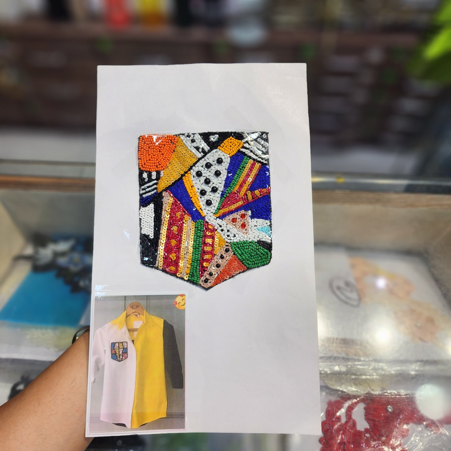 Multicolor Pocket design Handwork Patch 1 piece