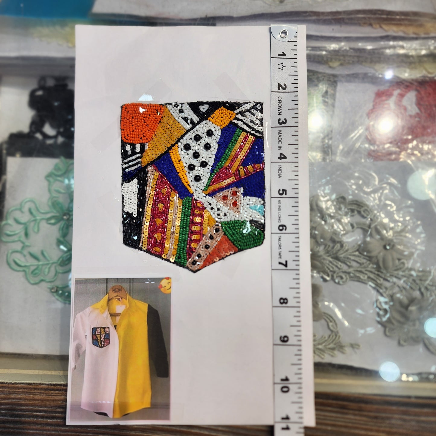 Multicolor Pocket design Handwork Patch 1 piece