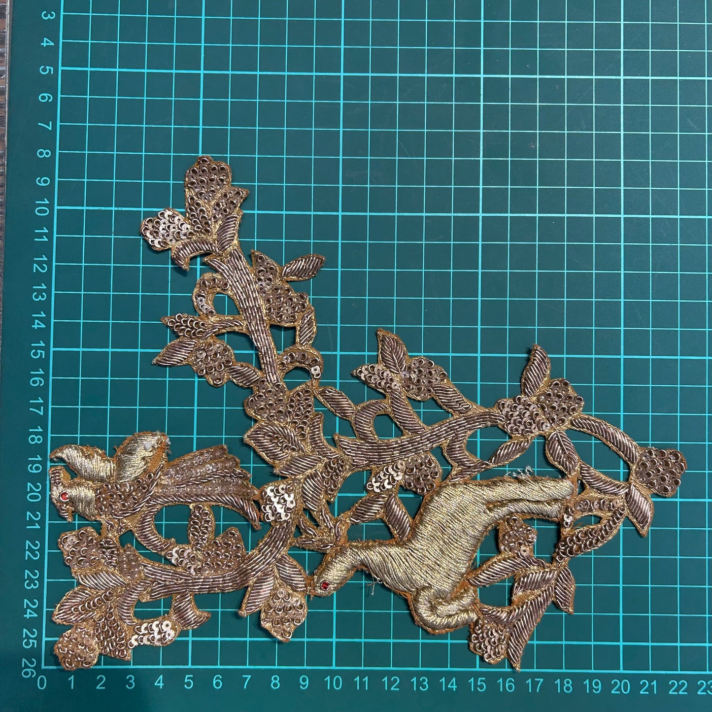 Golden hand embroidery patch 1 piece