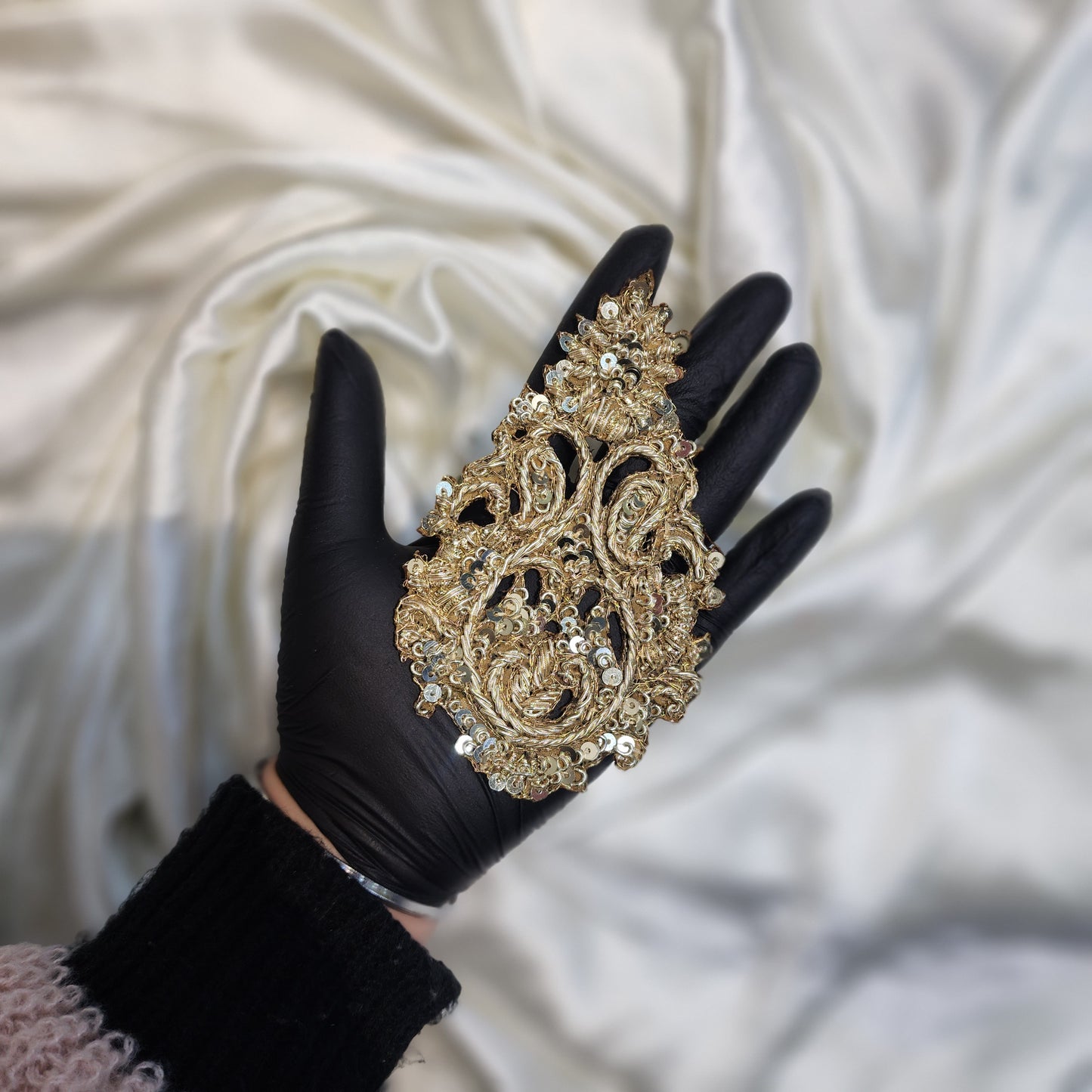 Handwork patch with sequins work
