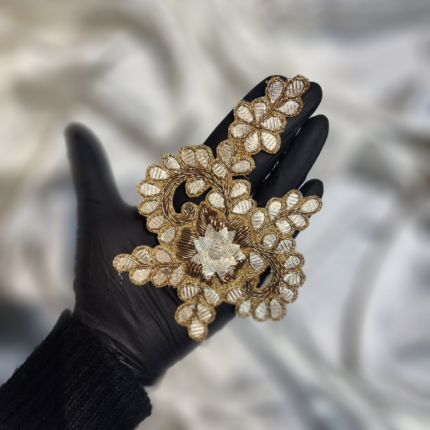 Antique Gold Color Gota Patti and Dabka work Patch Applique