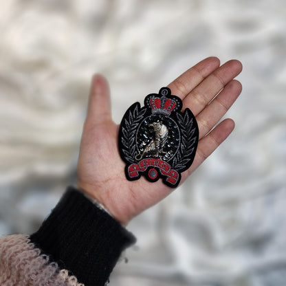 Red Black Lion Design Men Gents Shirt Patch 1 Piece