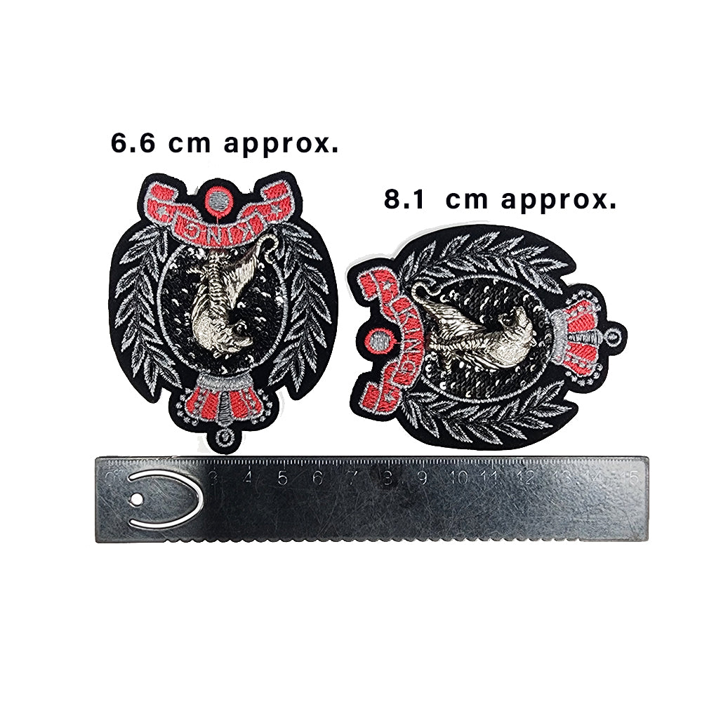 Red Black Lion Design Men Gents Shirt Patch 1 Piece