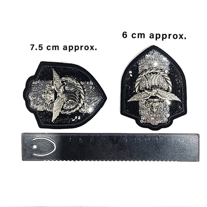 Silver Black Eagle Embossed Designer Men Shirt Patch 1 Piece